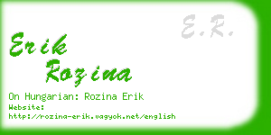 erik rozina business card